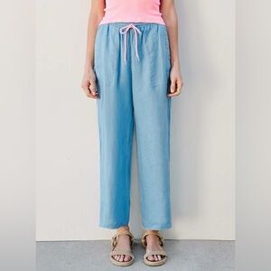 [LIKE NEW] $178 SUNDRY Patch Pocket Linen Pant in Capri Blue. Size 1 / Small